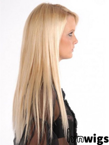 Popular Blonde Straight Remy Human Hair Clip In Hair Extensions