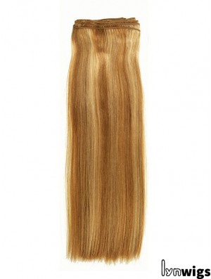 Straight Remy Human Hair Blonde New Weft Extensions