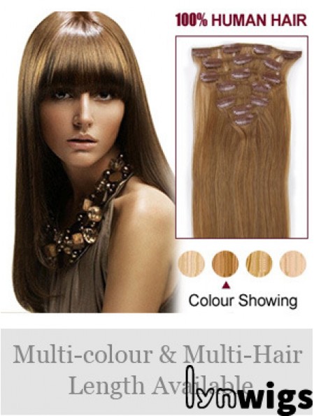 Hairstyles Brown Straight Remy Human Hair Clip In Hair Extensions