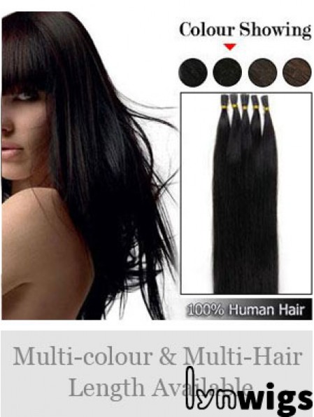 Black Straight Stick/I Tip Hair Extensions