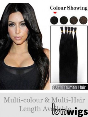 Black Straight Stick/I Tip Hair Extensions