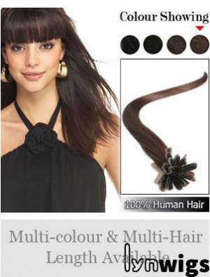 Brown Straight High Quality Nail/U Tip Hair Extensions