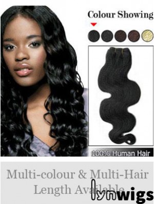 Wavy Remy Human Hair Black Amazing Weft Extensions