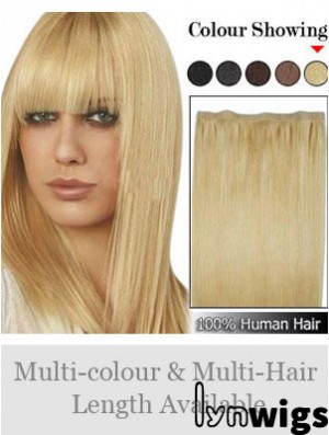 Straight Remy Human Hair Blonde Suitable Weft Extensions