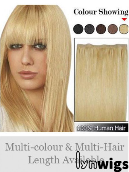 Straight Remy Human Hair Blonde Suitable Weft Extensions