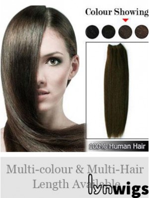 Straight Remy Human Hair Brown Soft Weft Extensions