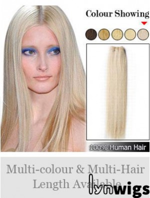 Straight Remy Human Hair Blonde Exquisite Weft Extensions