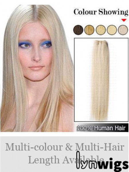 Straight Remy Human Hair Blonde Exquisite Weft Extensions