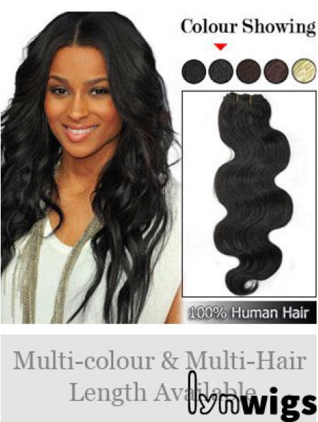 Wavy Remy Human Hair Black Perfect Weft Extensions