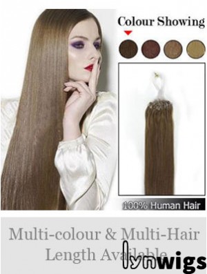 Fabulous Brown Straight Micro Loop Ring Hair Extensions