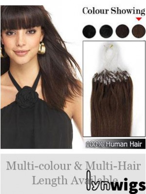 Flexibility Brown Straight Micro Loop Ring Hair Extensions