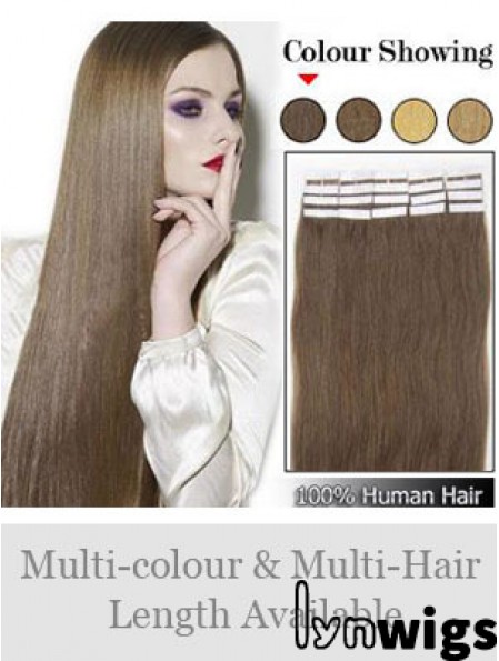 Brown Straight Exquisite Remy Human Hair Tape In Hair Extensions