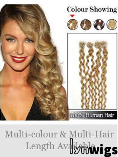 Hairstyles Brown Curly Micro Loop Ring Hair Extensions