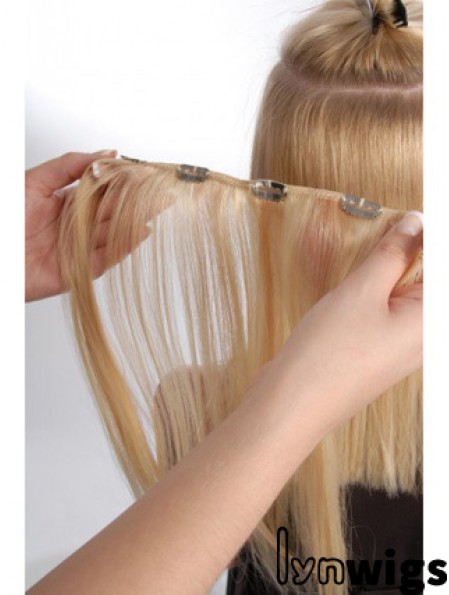 Flexibility Blonde Straight Remy Human Hair Clip In Hair Extensions