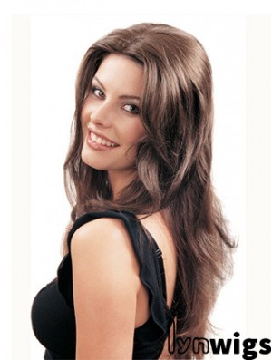 Long Straight Brown Beautiful Synthetic Half Wigs