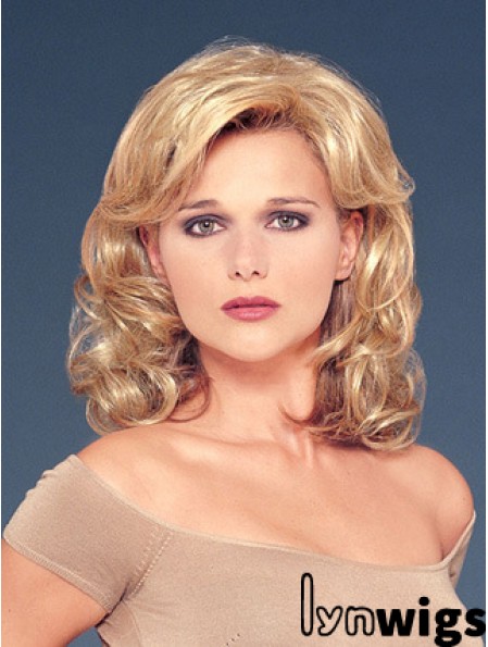 Hair Falls With Sunthetic Blonde Color Wavy Style