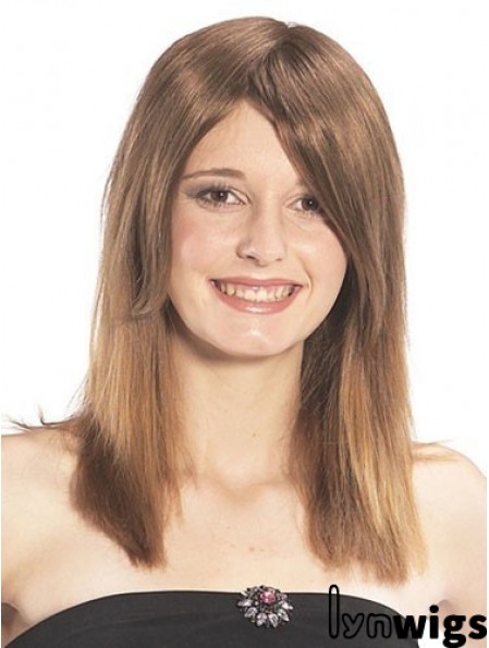 Sassy Straight Brown Long Human Hair Hairpieces