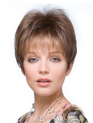 Comfortable Hair Toppers For Short Hair Straight Brown Cropped Hairpieces