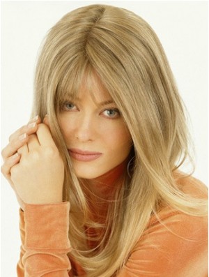 Wig Falls Long Length Straight Style Blonde Color