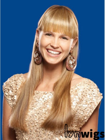 Fashion Blonde Straight Synthetic Clip In Hairpieces