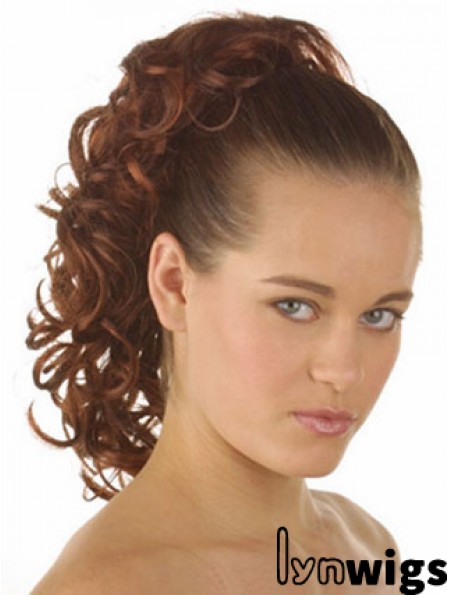 Hair Ponytail With Synthetic Curly Style Auburn Color